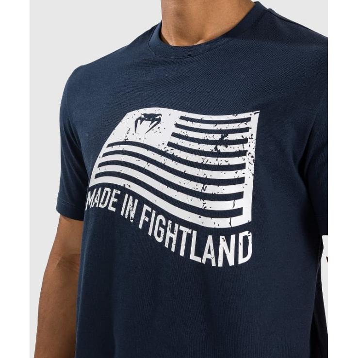 T-shirt Venum Made in Fightland blu scuro/bianca